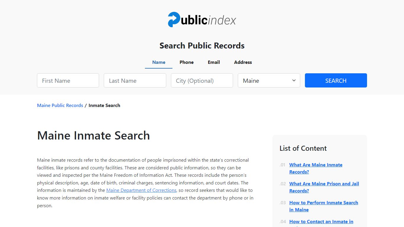 Maine Inmate Search and Jail Records